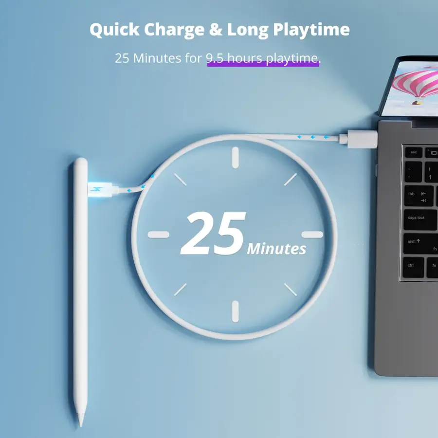 Quick Charge & Long Playtime: 25 Minutes for 9.5 Hours Playtime
