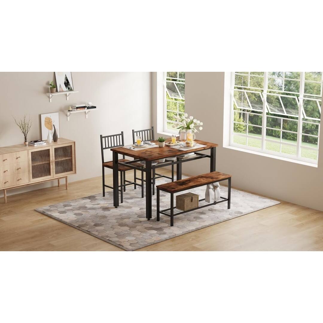 Alt View 5. Jojoka - Kitchen Table Farmhouse Kitchen Table Chairs Set for 4 to 47 Inch Modern Dining Table - Multiple colors.