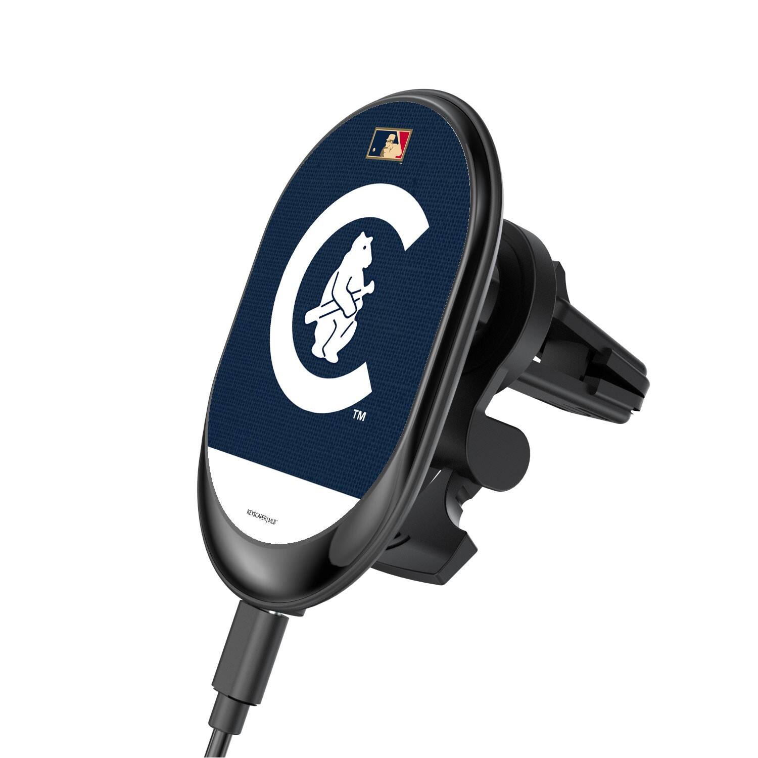 Front. Keyscaper - Chicago Cubs 1911-1912 Throwback Wireless Magnetic Car Charger - Multicolor.