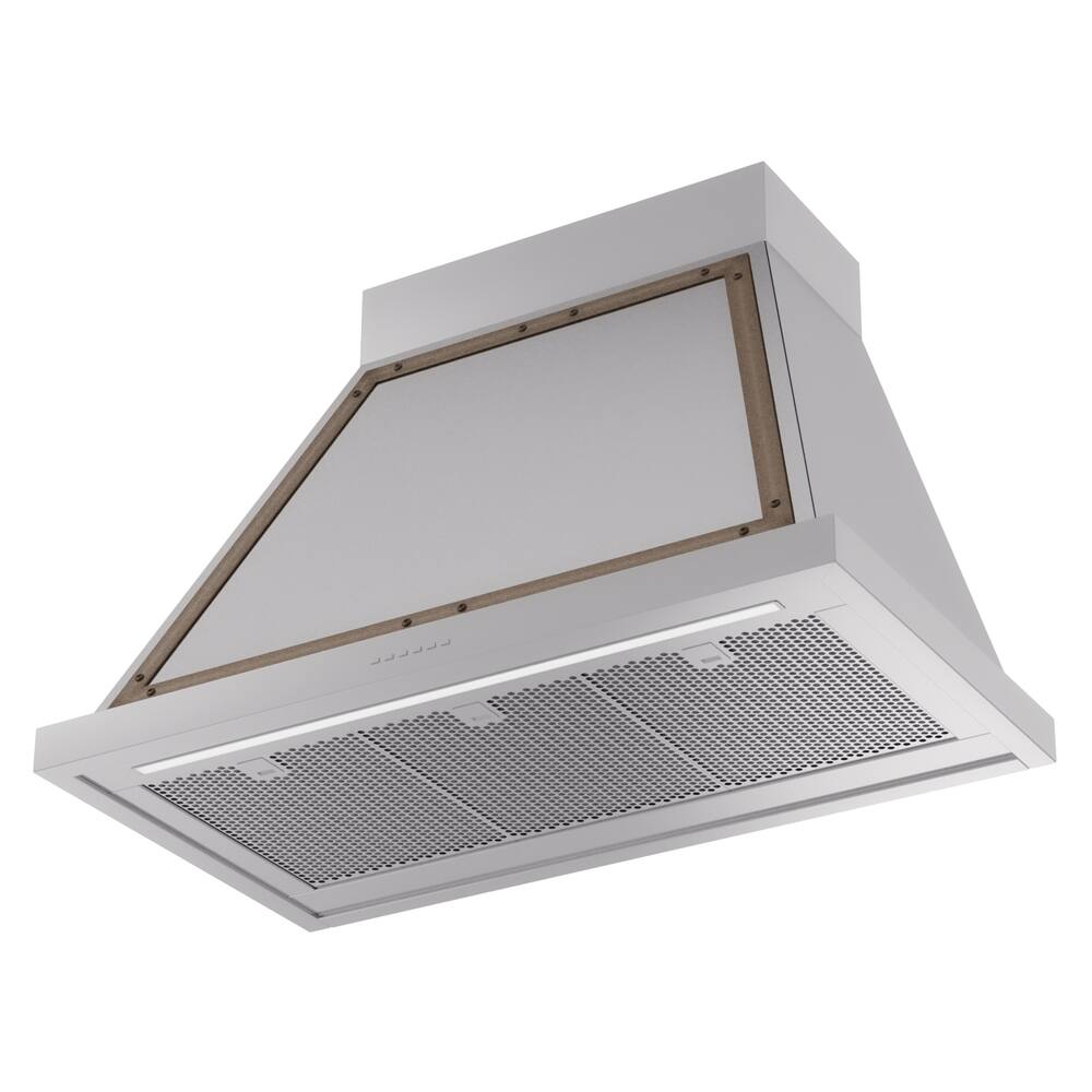 Alt View 2. ILVE - ILVE Nostalgie II Noblesse 36 inch Ducted Wall Mount Range Hood with 600 CFM (Stainless Steel, Burnished Trim) - Stainless Steel.