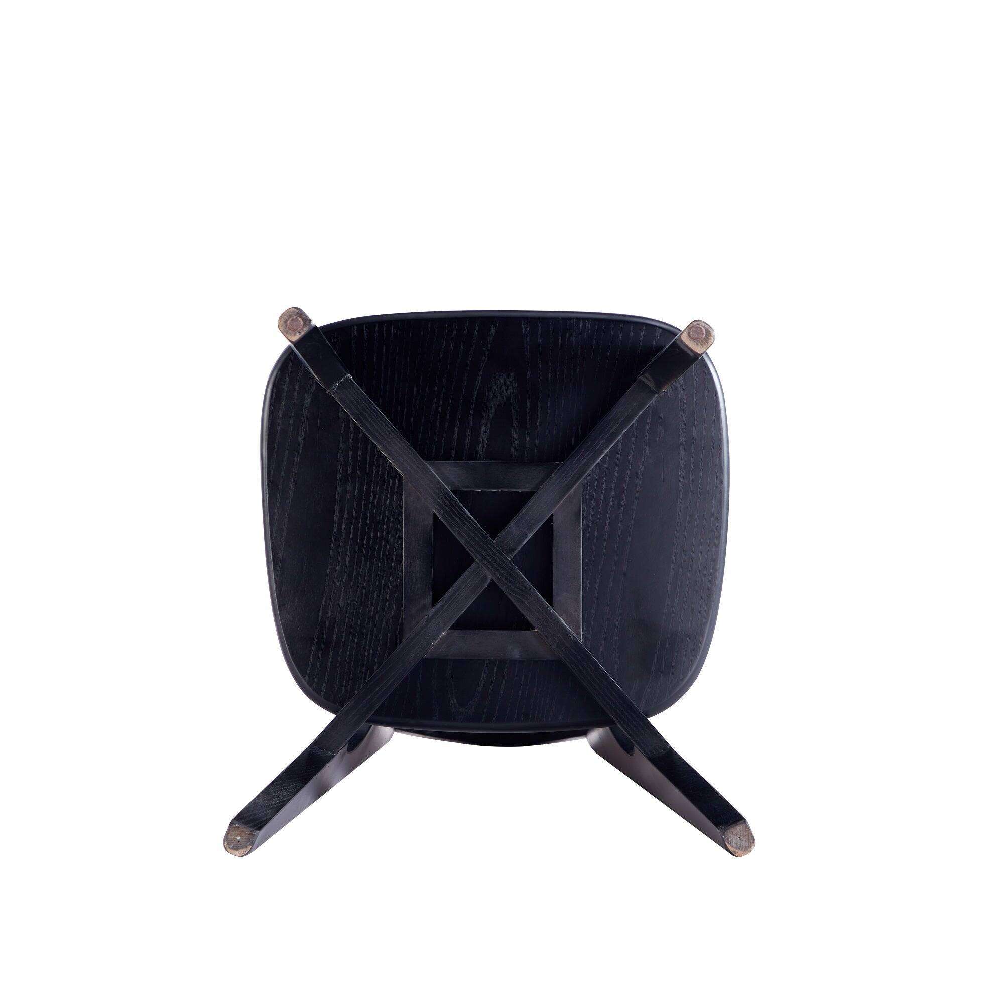 Alt View 6. Manhattan Comfort - Versailles Industry Chic Wood Dining Chair - Set of 2 - Black and Natural.