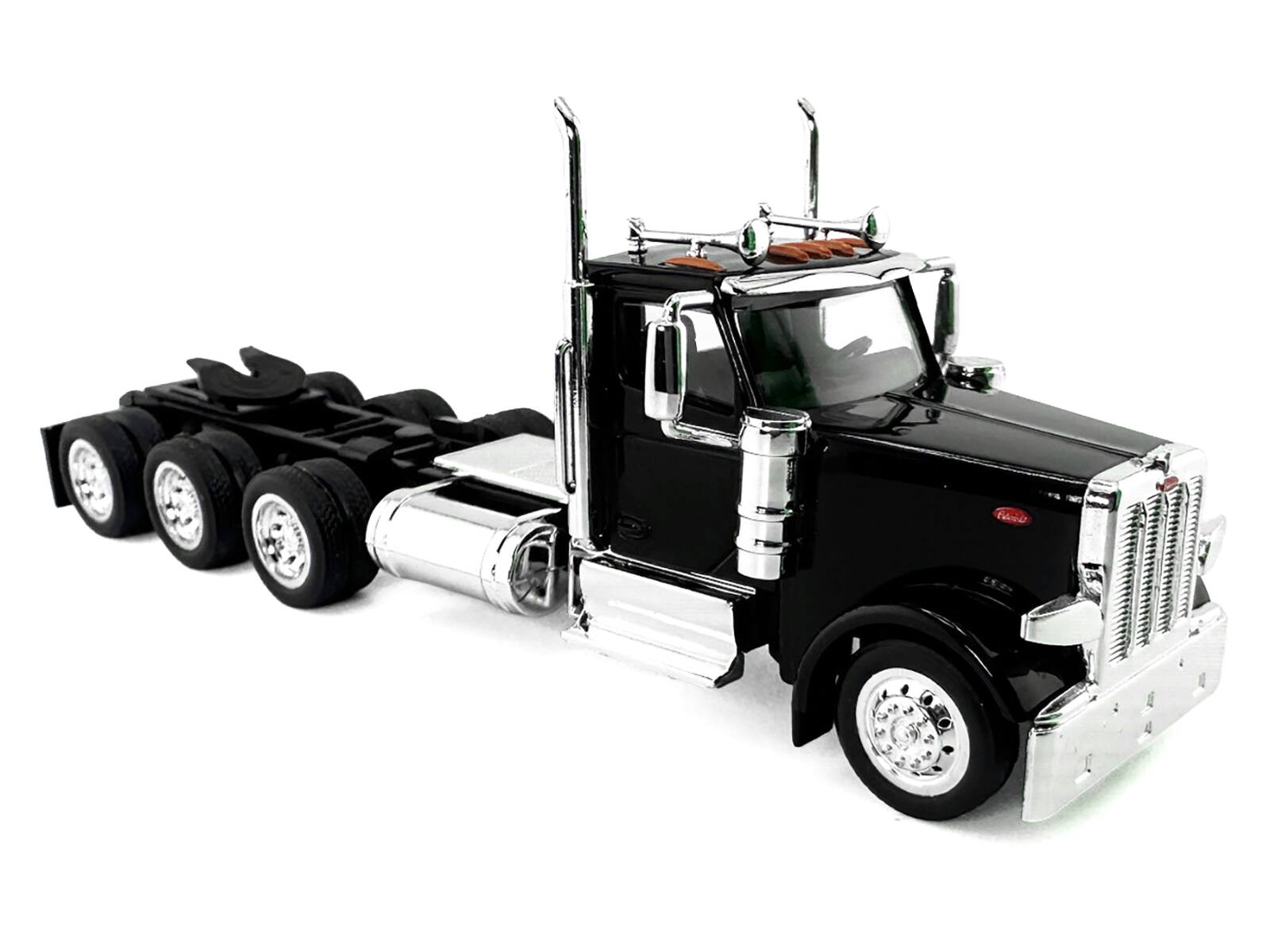 Alt View 1. HO Logistics Replicas - Peterbilt 589 3-Axel Day Cab Black 1/87 (HO) Scale Plastic Model Car by HO Logistics.