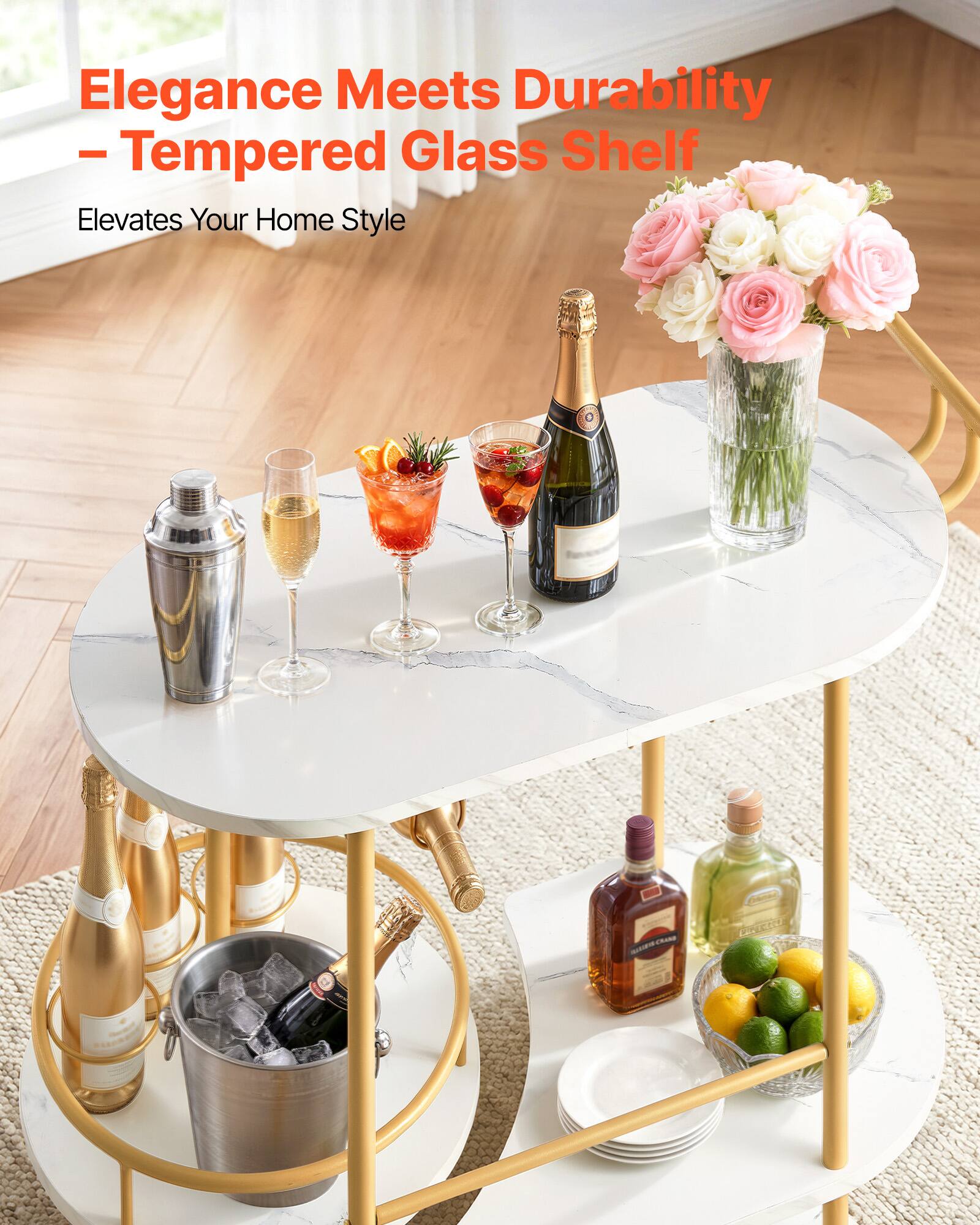 Elegance Meets Durability  
- Tempered Glass Shelf Elevates Your Home Style