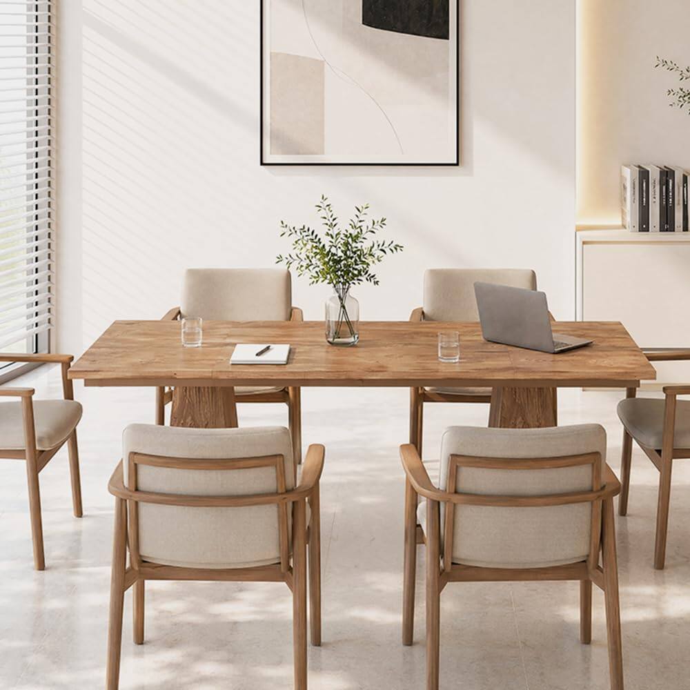 Alt View 2. Tribesigns - 5FT Conference Table, Rectangular Conference Room Table, Gray - Grey.