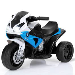 Gymax - Kids Ride On Motorcycle BMW Licensed 6V Electric 3 Wheels Bicycle w/ Music&Light - Navy