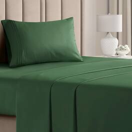 CGK Linens - Luxury Soft 4 Piece Solid Bed Sheet Set - Deep Pocket Fits 8"-16" Mattresses - Twin - Emerald
