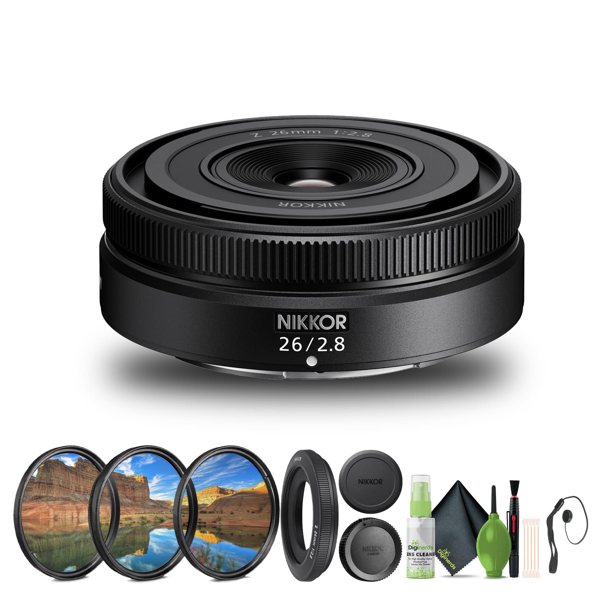 Nikon - NIKKOR Z 26mm f/2.8 Lens (Nikon Z) (20116) Bundle - Black
