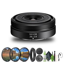 Nikon - NIKKOR Z 26mm f/2.8 Lens (Nikon Z) (20116) Bundle - Black
