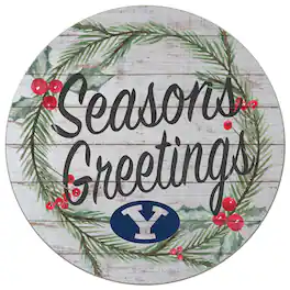 Jardine - BYU Cougars 20'' x 20'' Season's Greetings Circle - White