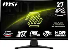 msi 27 mTE 2560 x 1440 1500R msi ARSENAL GAMING msi RAPID VA 180 Hz 0.5 ms GTG HDR READY GAMING msi CURVED