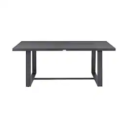 Armen Living - Menorca Outdoor Patio Dining Table in Aluminum - Dark Gray
