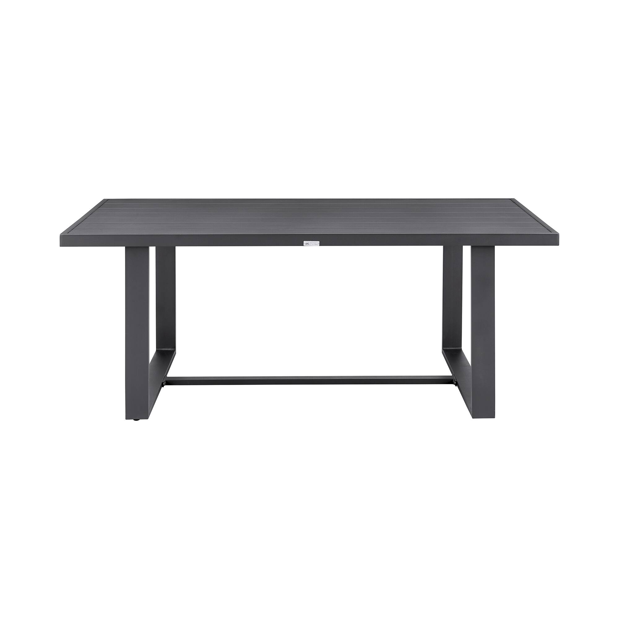 Armen Living - Menorca Outdoor Patio Dining Table in Aluminum - Dark Gray