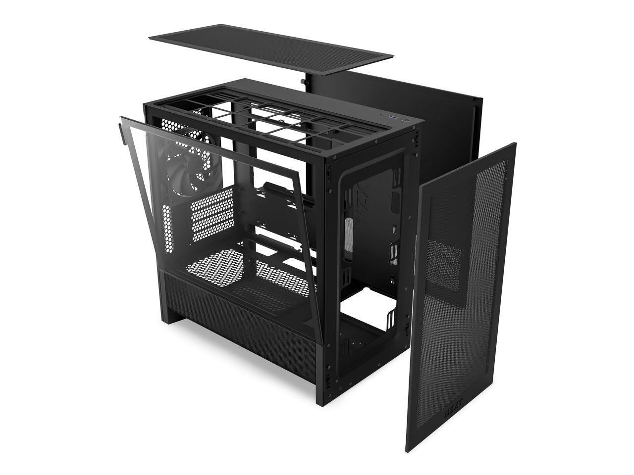 Alt View 7. NZXT - NZXT CC-H31FB-01 Black tinted tempered glass Micro ATX Cases Case  (Computer Cases - ATX Form) - Black.