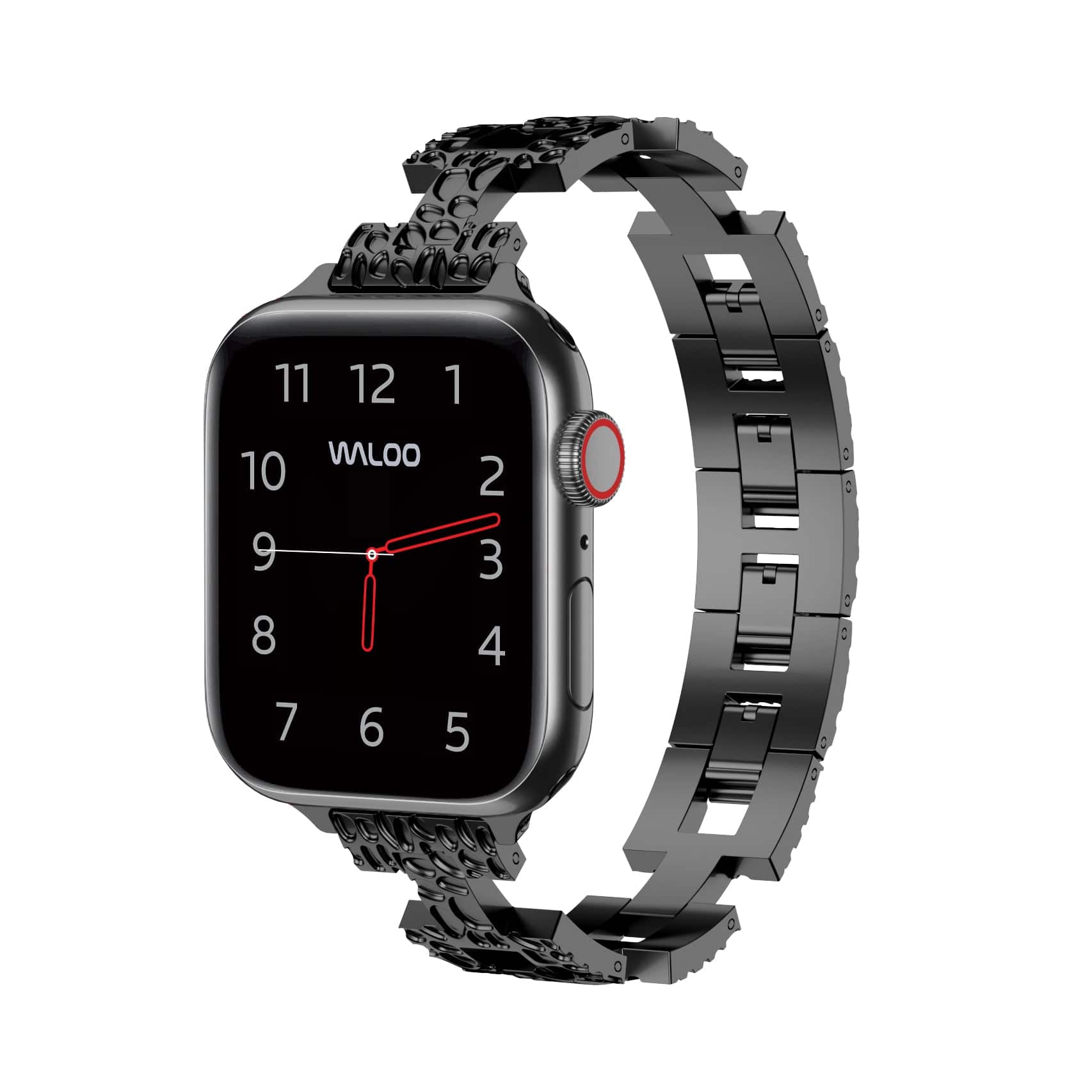 Waloo- Pebble Styled Band For Apple Watch- Black
