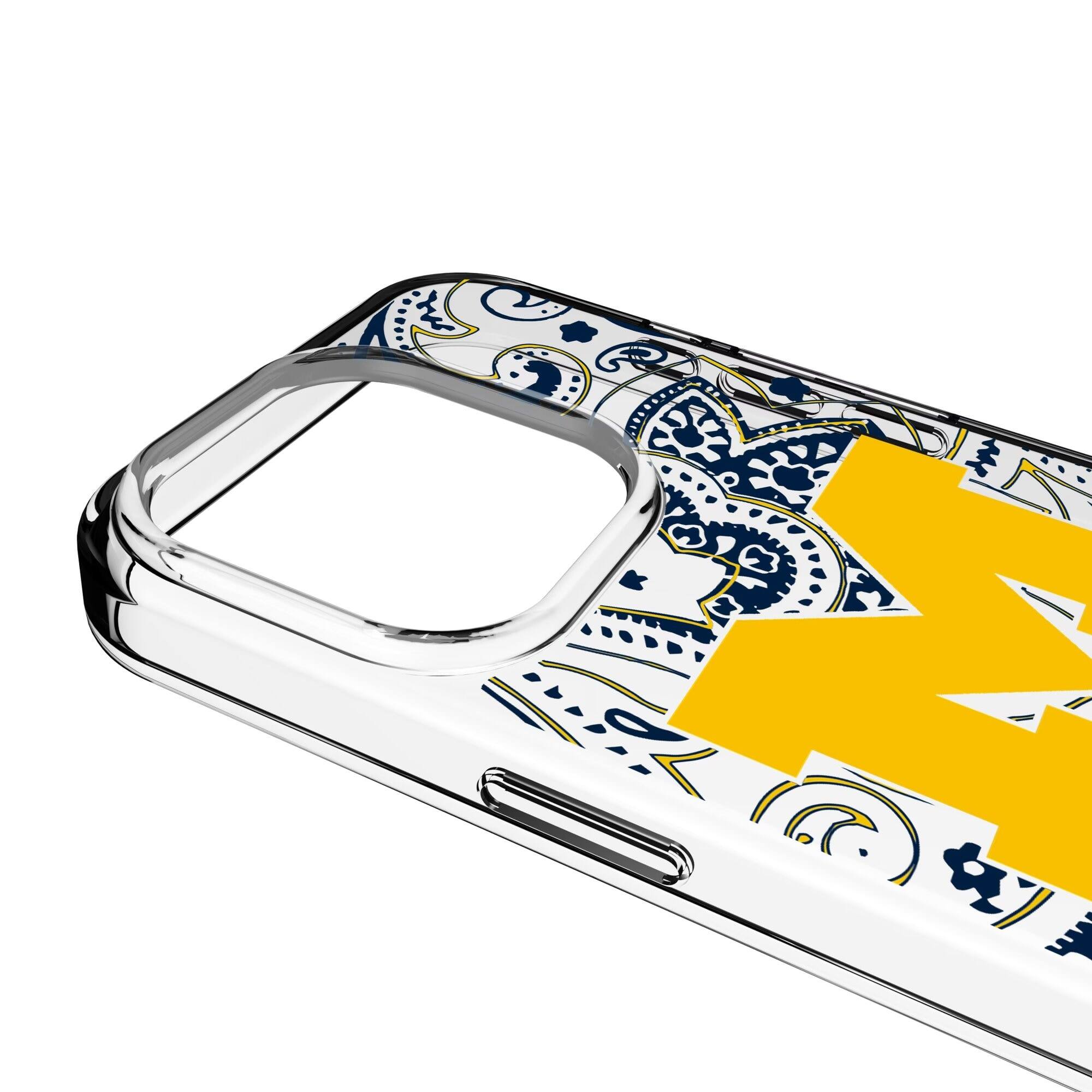 Alt View 2. Keyscaper - Michigan Wolverines Paisley iPhone Clear Case - 16 Pro - Multicolor.