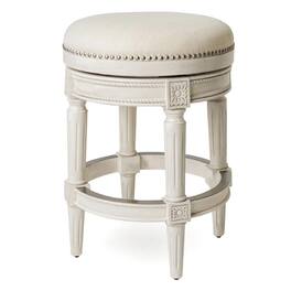 Maven Lane - 26" Pullman Backless Counter Stool In Finish With Fabric Upholstery - White Oak
