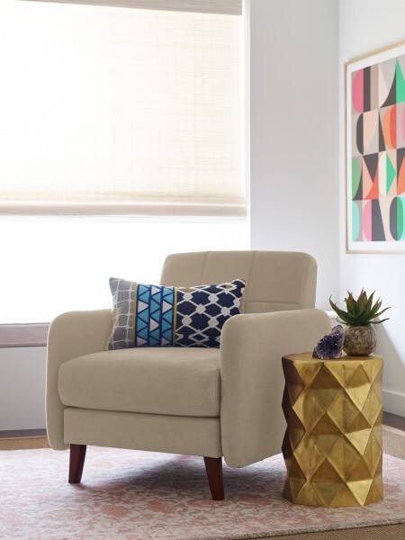 Angle. Elle Decor - Elle Decor Natalie Accent Chair, Beige - Beige.