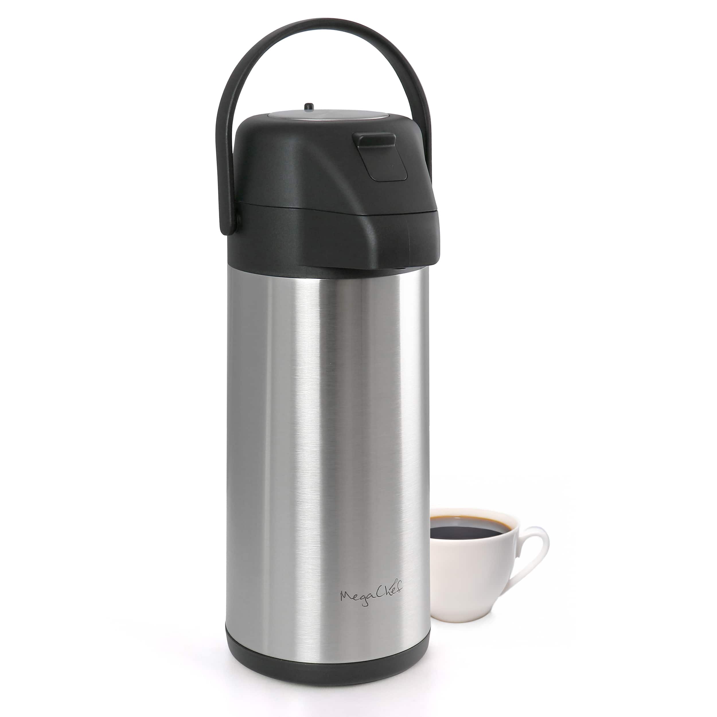 MegaChef - 3.17 Quart Stainless Steel Vacuum Body Pump Cap Air Pot - Silver price history on PriceWatchPro