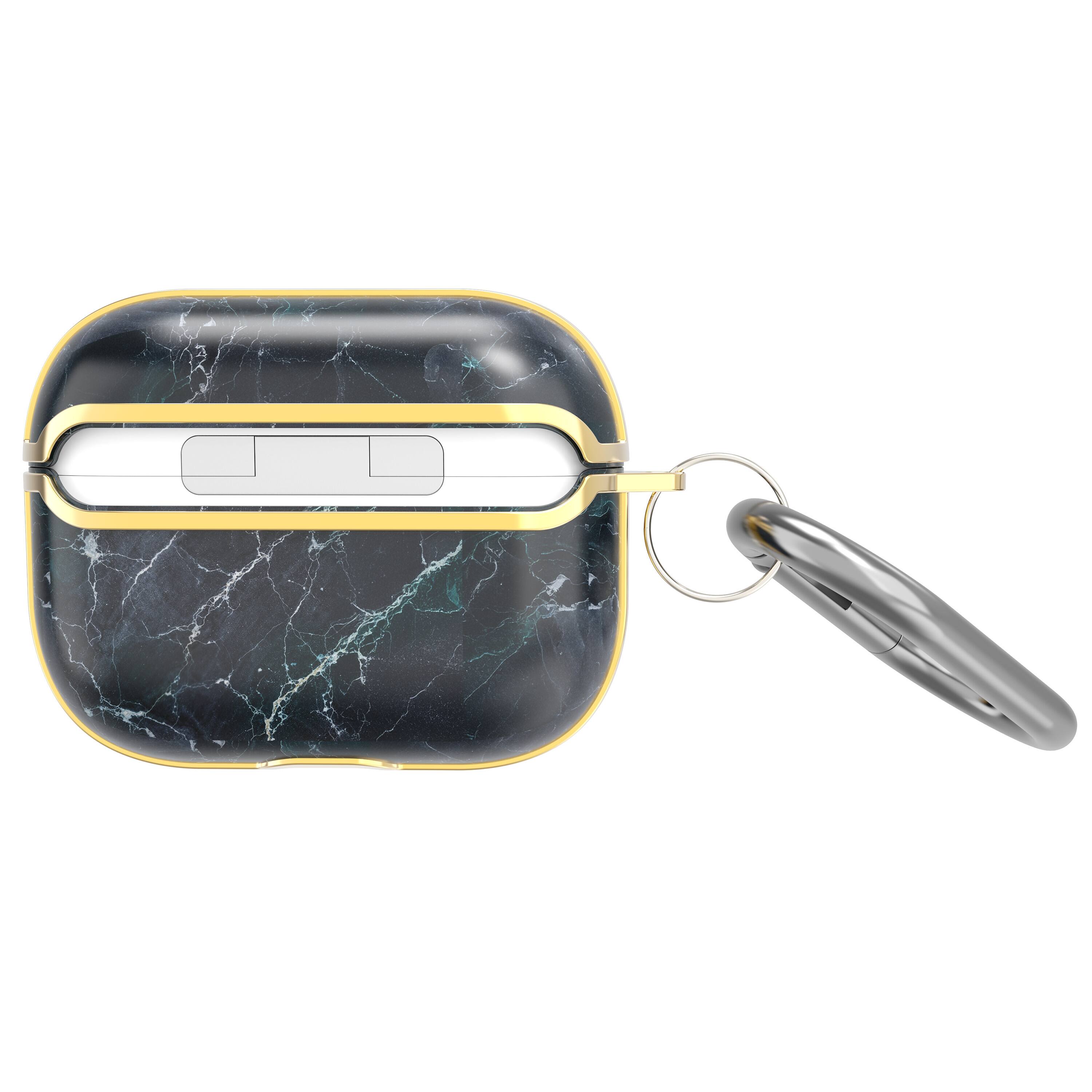 Alt View 2. Vena - Marble Pattern Case for Apple AirPods Pro 2 Case, Protective Cover For AirPods Pro 2nd Generation, Black / Gold - Multicolored.