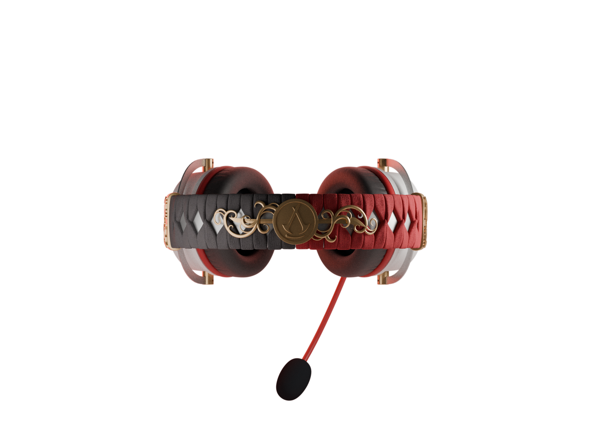 Left. Lexip - Lexip & Ubisoft Assassin's Creed Shadows Limited Edition Wireless Bluetooth Gaming Headset - Red.