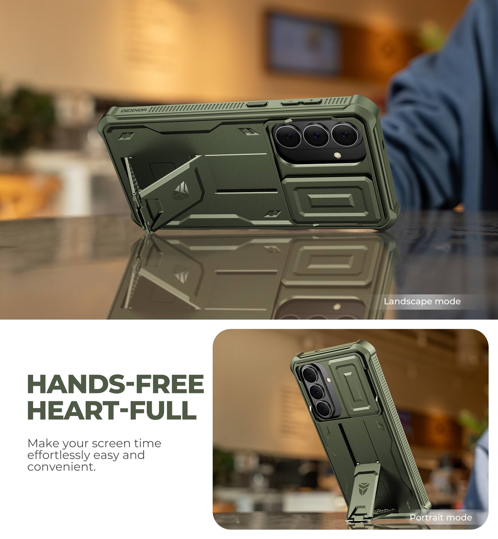 DEXNOR M

HANDS-FREE HEART-FULL

Make your screen time effortlessly easy and convenient.

Landscape mode

Portrait mode