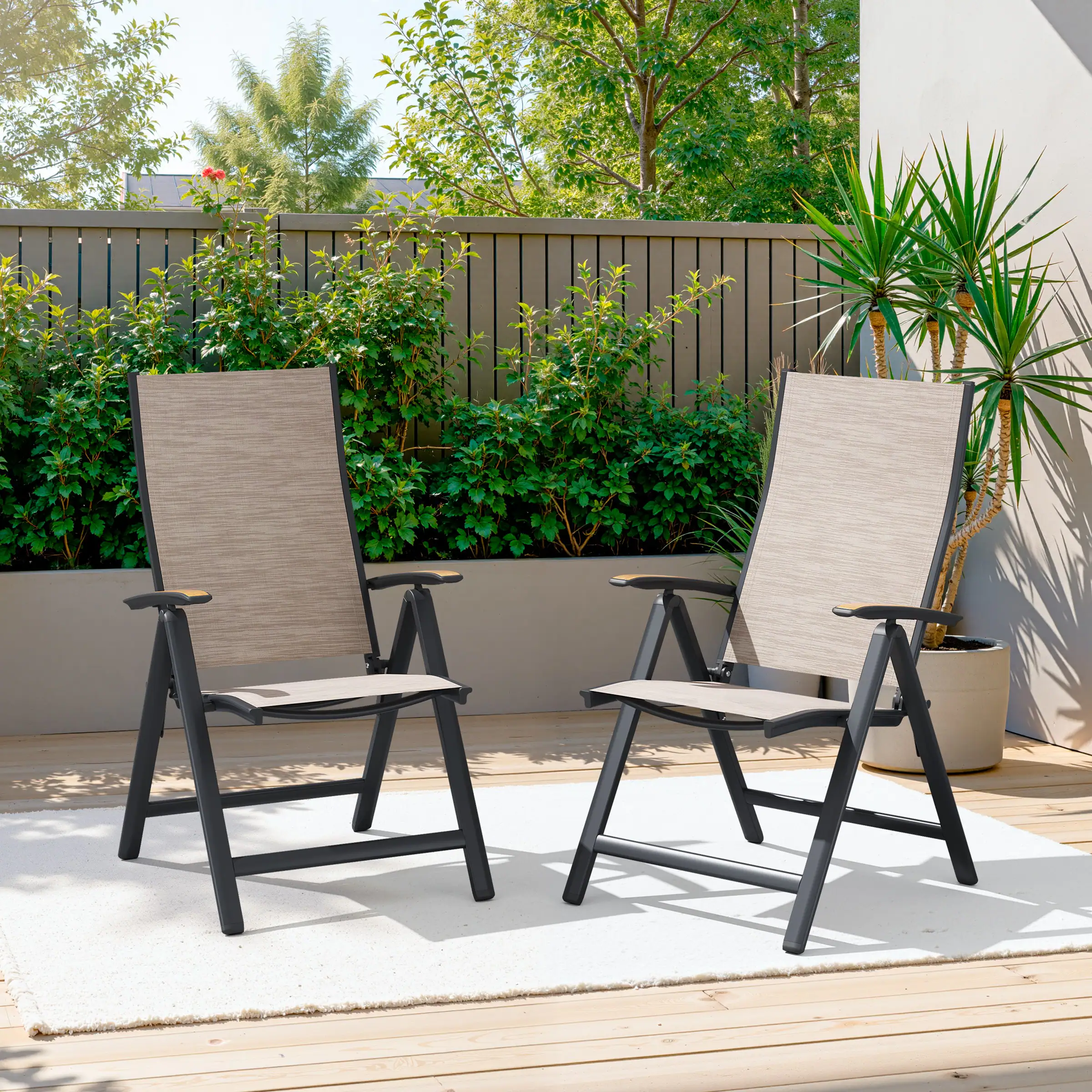 Front. Crestlive Products - Crestlive Products Set of 2 Aluminum Frame Stationary Dining Chair Black Mesh Seat - brown.