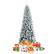 Alt View 21. Costway - 7.5ft Snow-Flocked Hinged Artificial Christmas Pencil Tree w/ 1189 Mixed Tips - Green/White.