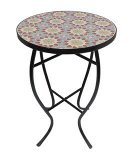 Jiallo - Mosaic Art Collection Floral Accent Table - Multi colors