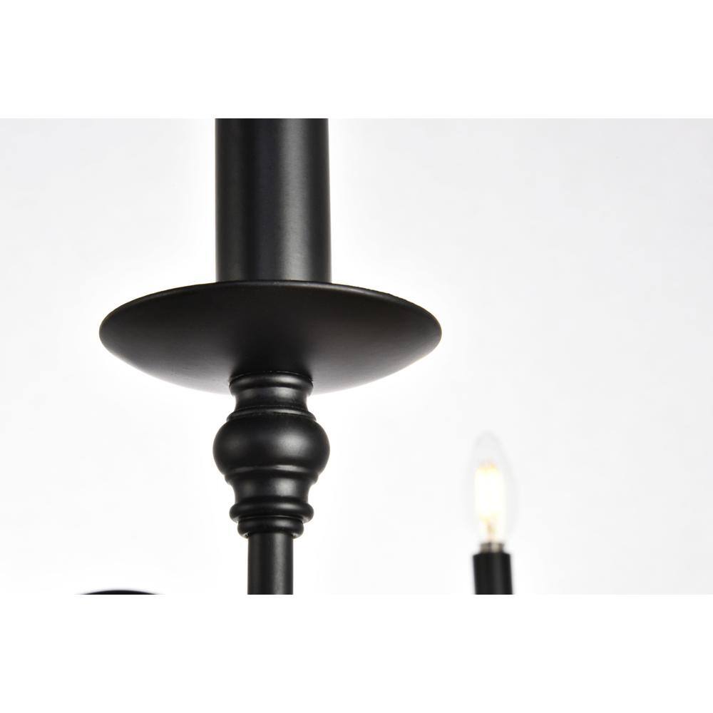 Alt View 3. Living District - Rohan Collection Chandelier D36 H19 Lt:6 Matte Black Finish - Matte Black.