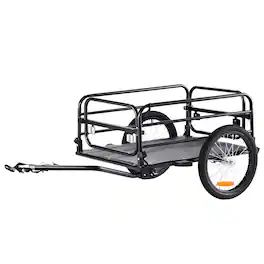 VEVOR - Bike Cargo Trailer, 160 lbs Load Capacity, Heavy-Duty Bicycle Wagon Cart, Foldable Compact Storage & Quick Release - Black