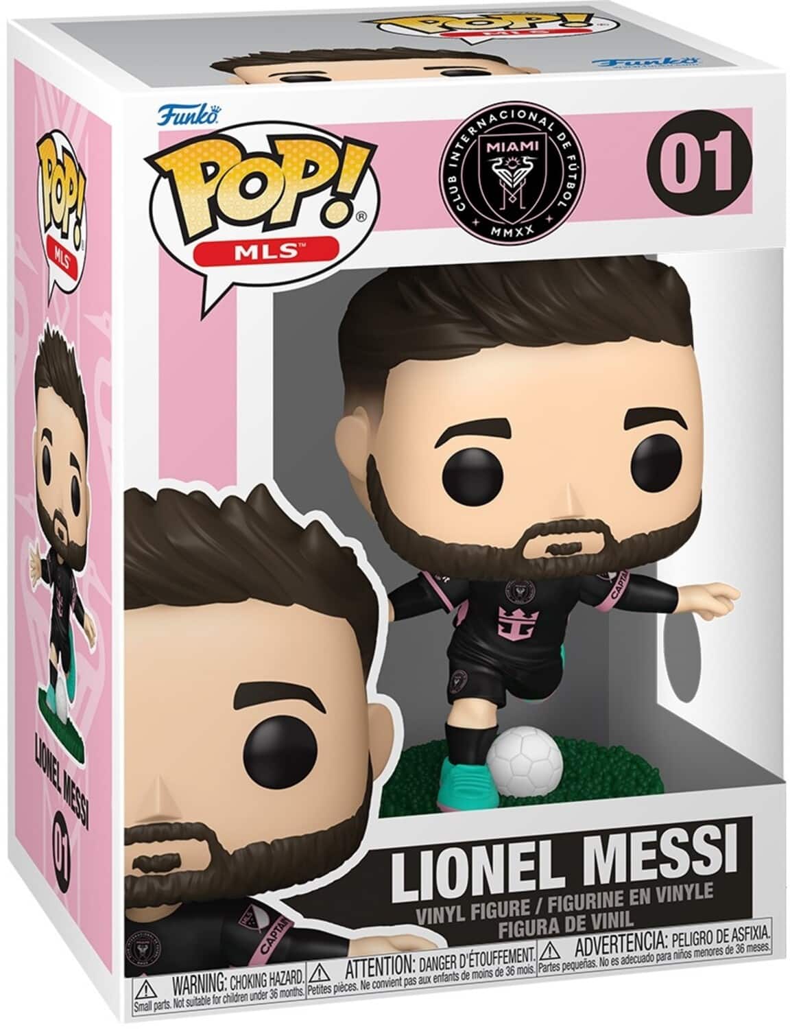 HOP Foli Funko ITERMACIONAL MIAMI DE 01 M POP! CLUB FUTBOL MMXX MILS MLS LONEL e CAPTA MESSS LIONEL MESSI FIGURINE EN VINYLE FIGURE / VINYL DE VINIL CAPTAIN FIGURA PELIGRO DE ASFIXIA, D'TOUFFEMENT. ADVERTENCIA: para nios menores de 36 meses DANGER pequeas. No es adecuado HAZARD. ATTENTION: aux enfants de moins de 36 mois Partes WARNING: CHOKING Pettes pieces. Ne convient pas for children under 36 months, Smal parts. Not suitable