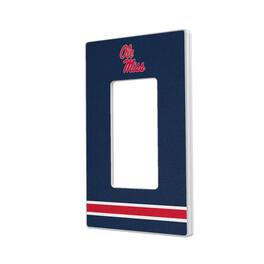 Keyscaper - Ole Miss Rebels Stripe Design Single Rocker Light Switch Plate - Multicolor