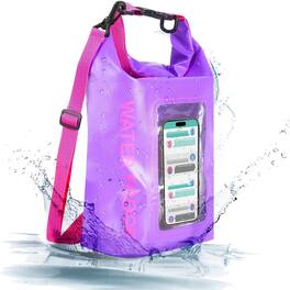 Equipd - IP68 Waterproof 5L Dry Bag Backpack w/ Phone Pouch for Travel, Swimming, Boating, Kayaking, Camping, Beach & Fishing - Purple