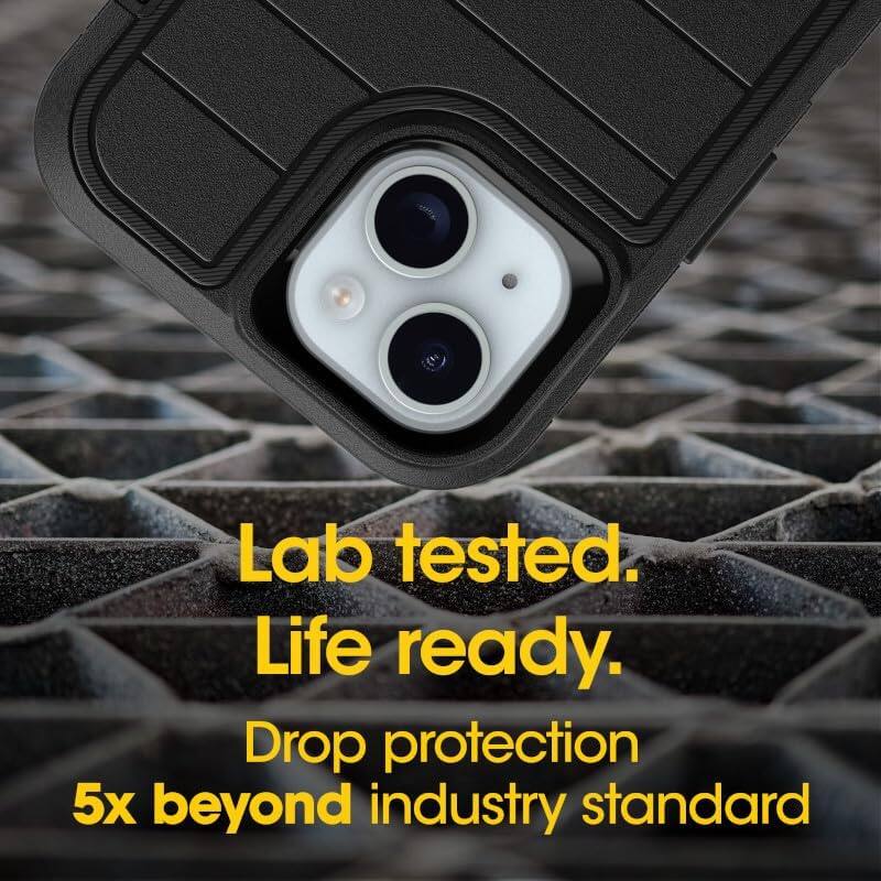 Lab tested.  
Life ready.  
Drop protection 5x beyond industry standard