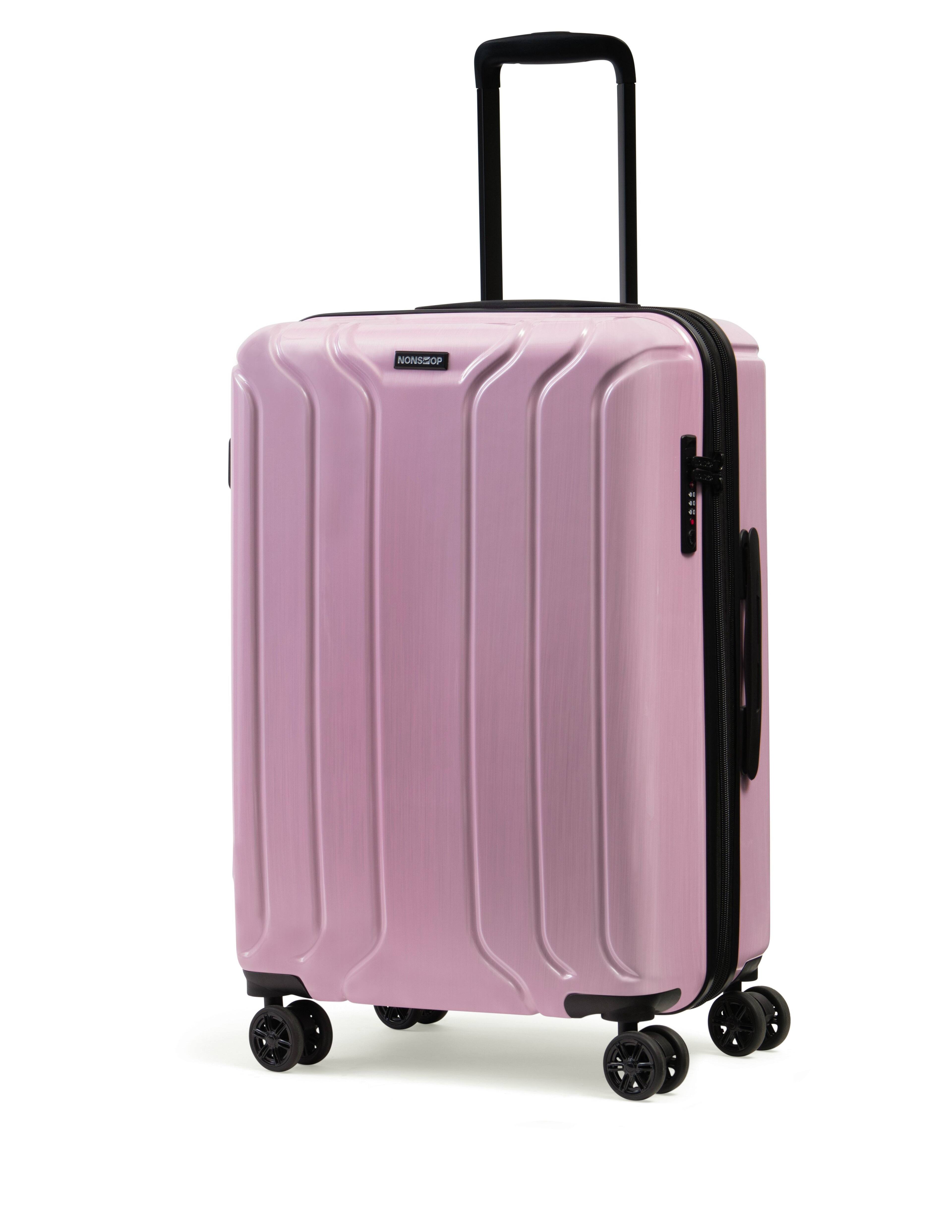 Alt View 3. Nonstop - New York Elite 3 Piece (20"/24"/28") Luggage Set With Powerbank & 3 Packing Cubes - Blush Pink.