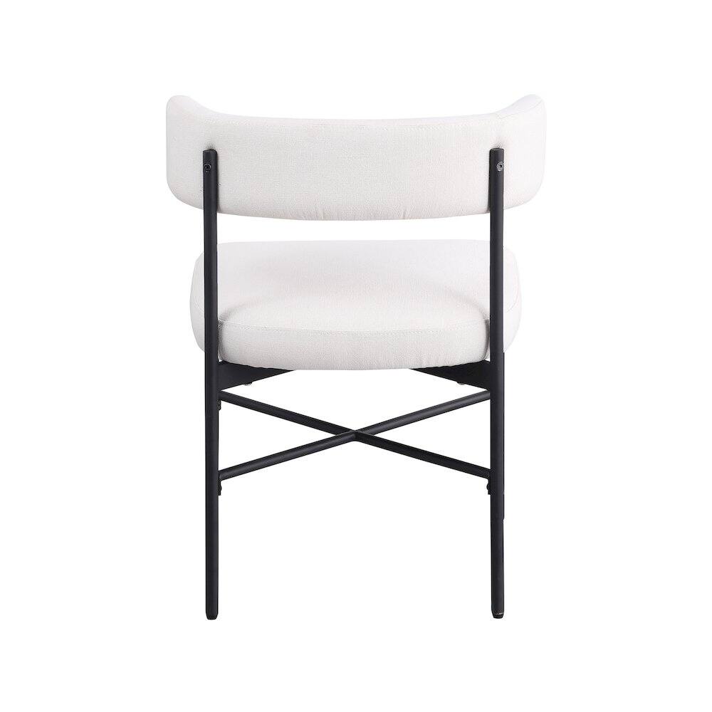Alt View 1. Meridian Furniture - Rivage Cream Durable Linen Textured Fabric Dining Chair, Set of 2 - Beige.