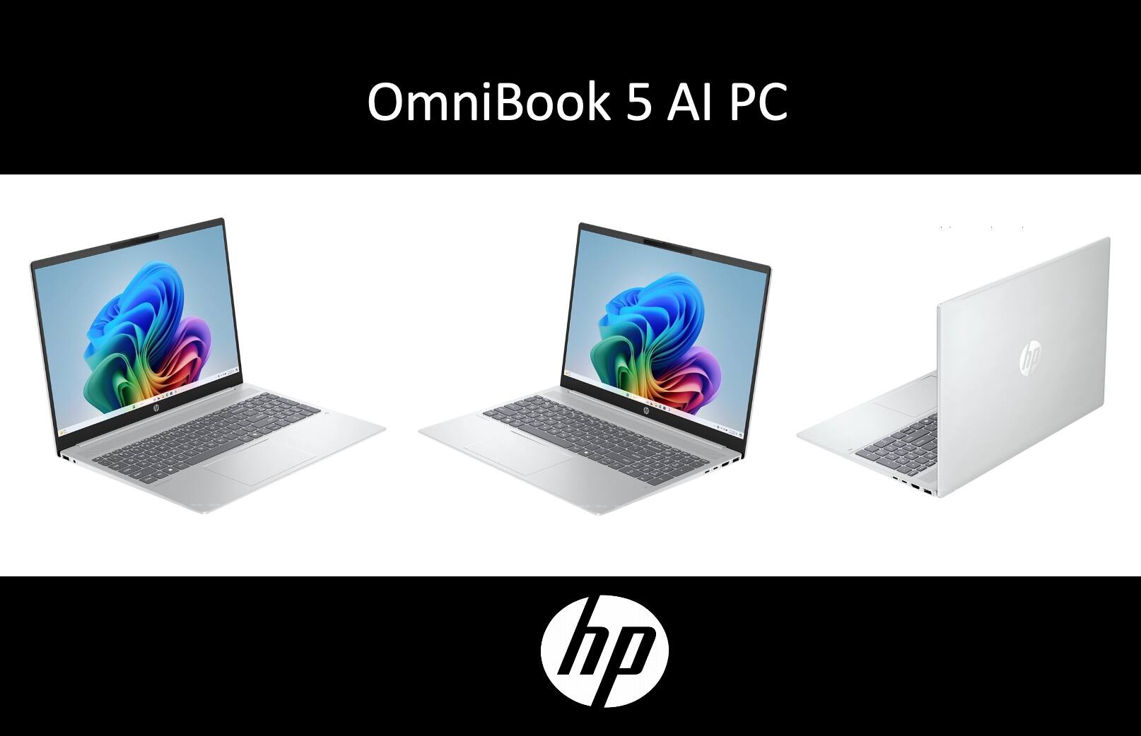 Alt View 1. HP - HP OmniBook 5 Laptop 16.0 WUXGA (Intel Ultra 5-225U, 16GB LPDDR5X, 1TB PCIe SSD, Win 11 Pro) w/USB Hub - Glacier Silver.