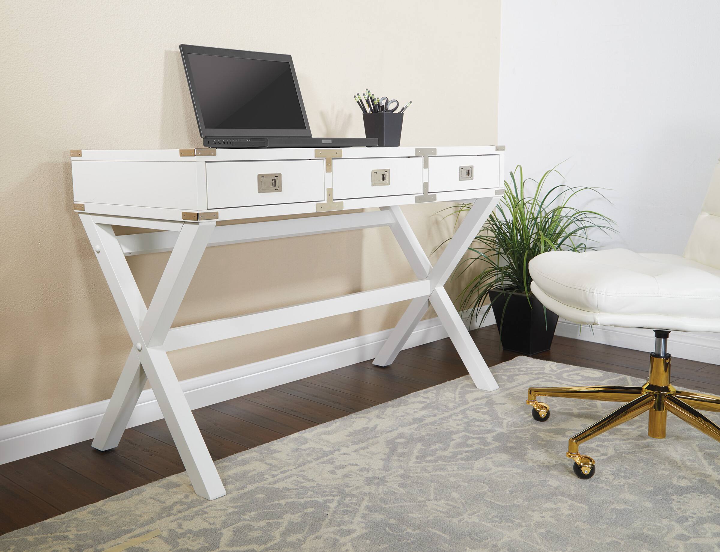 Alt View 13. OSP Home Furnishings - Wellington 46" Desk with Power - White.