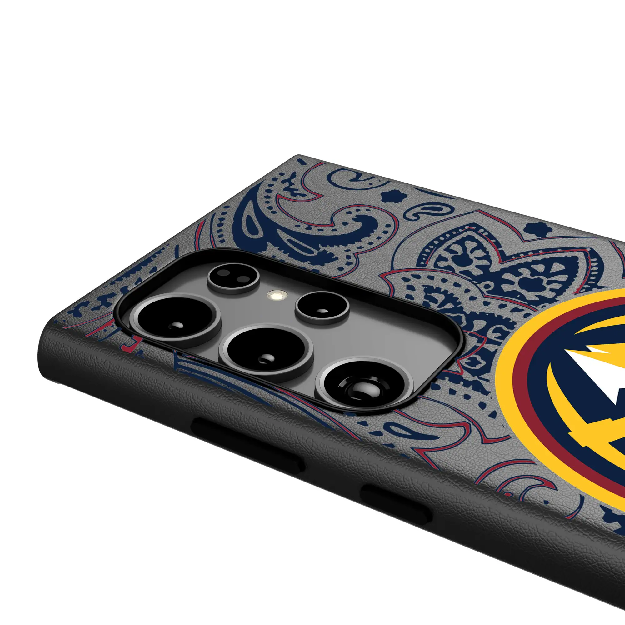 Alt View 3. Keyscaper - Denver Nuggets Paisley Galaxy Magnetic Bump Case - S25 - Black.