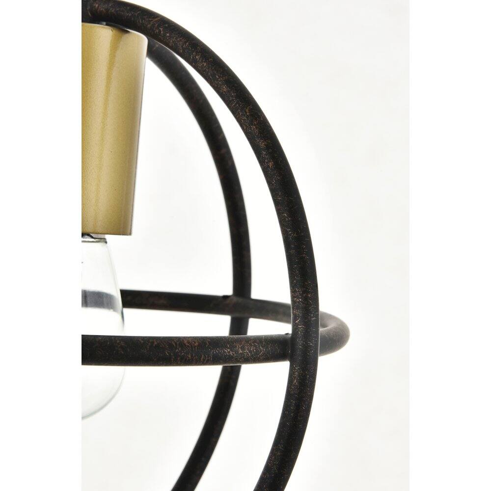 Back. Living District - Octavia 1 Light Brass And Dark Brown Pendant - Brass And Dark Brown.