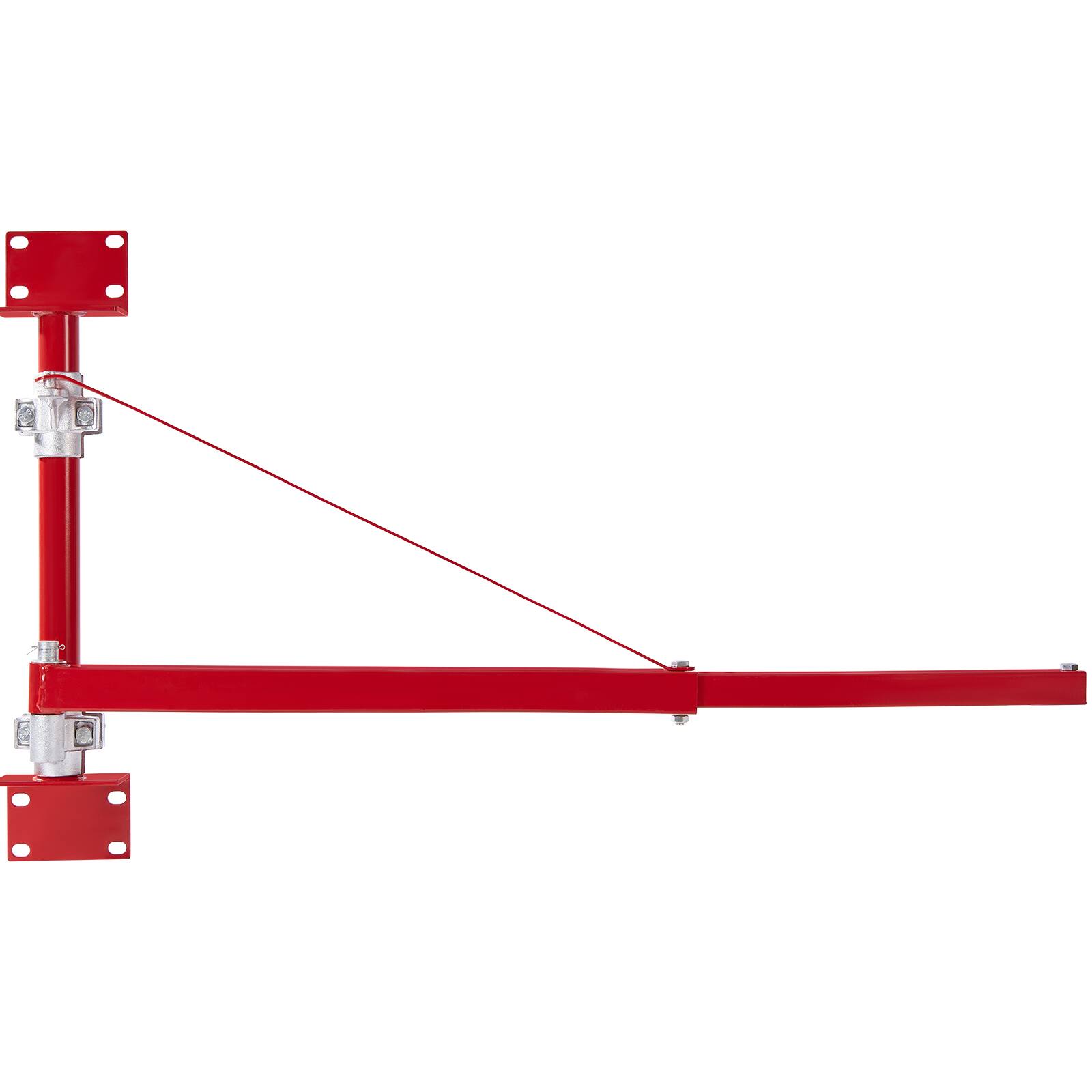 Alt View 5. VEVOR - Electric Hoist Support Arm, 1320 lbs Max Load Capacity, Electric Hoist Holder Swing Arm with Pole, Steel Hoist Frame - Red.