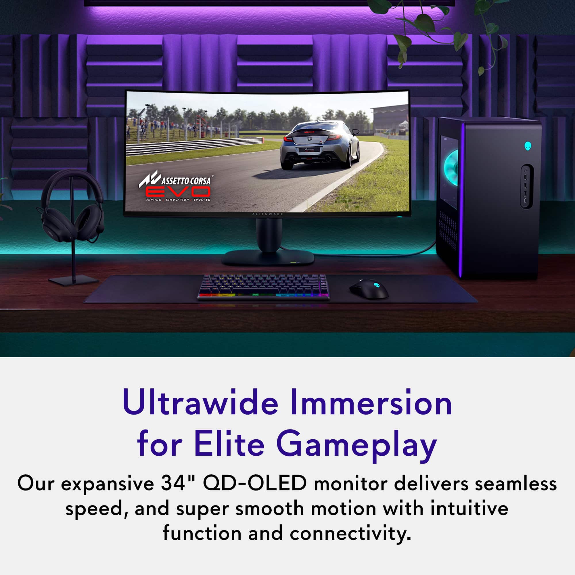 Ultrawide Immersion for Elite Gameplay Our expansive 34" QD-OLED monitor delivers seamless speed, and super smooth motion with intuitive function and connectivity.