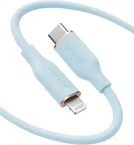Anker - USB C to Lightning Cable Powerline III Flow Silicone Charging Cable - Misty Blue