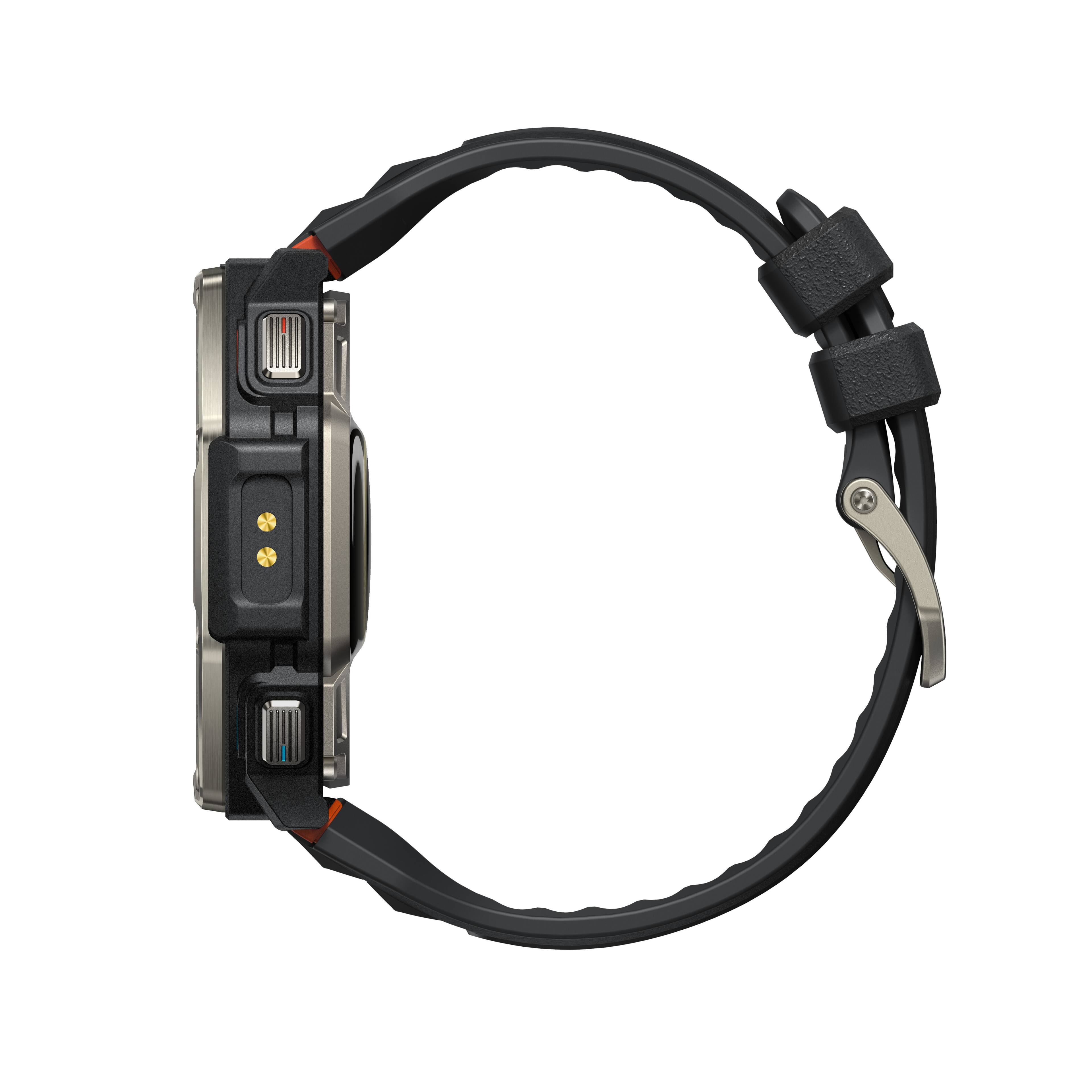 Alt View 6. Amazfit - T-Rex Dual Solar Smartwatch 51mm Silicone - Black.