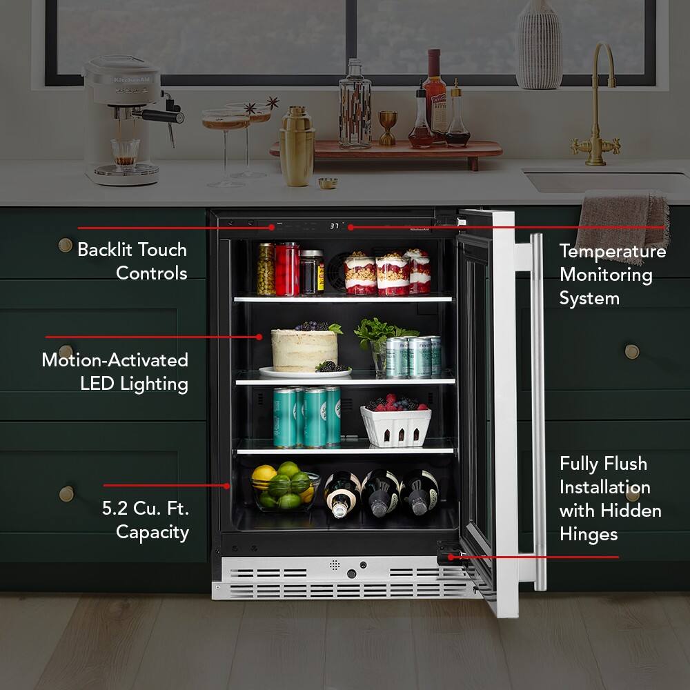 - Backlit Touch Controls
- Temperature Monitoring System
- Motion-Activated LED Lighting
- 5.2 Cu. Ft. Capacity
- Fully Flush Installation with Hidden Hinges