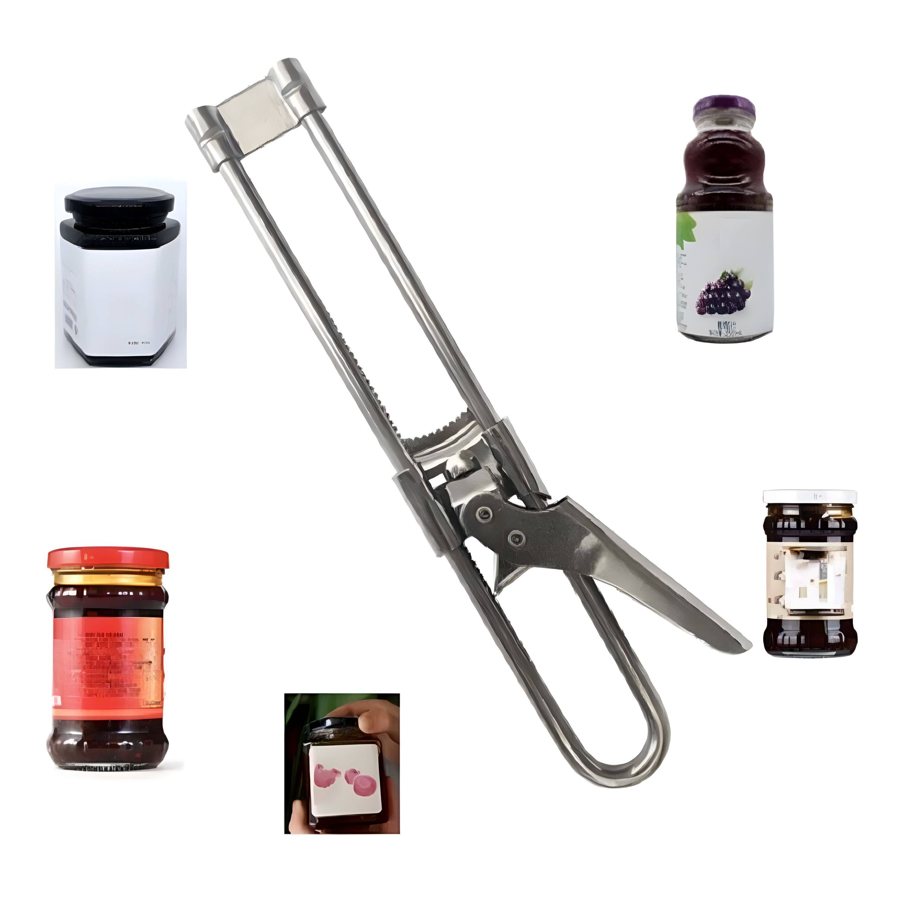 Left. Kitcheniva - Stainless Steel Adjustable Multifunction Jar & Bottle Opener - Silver.