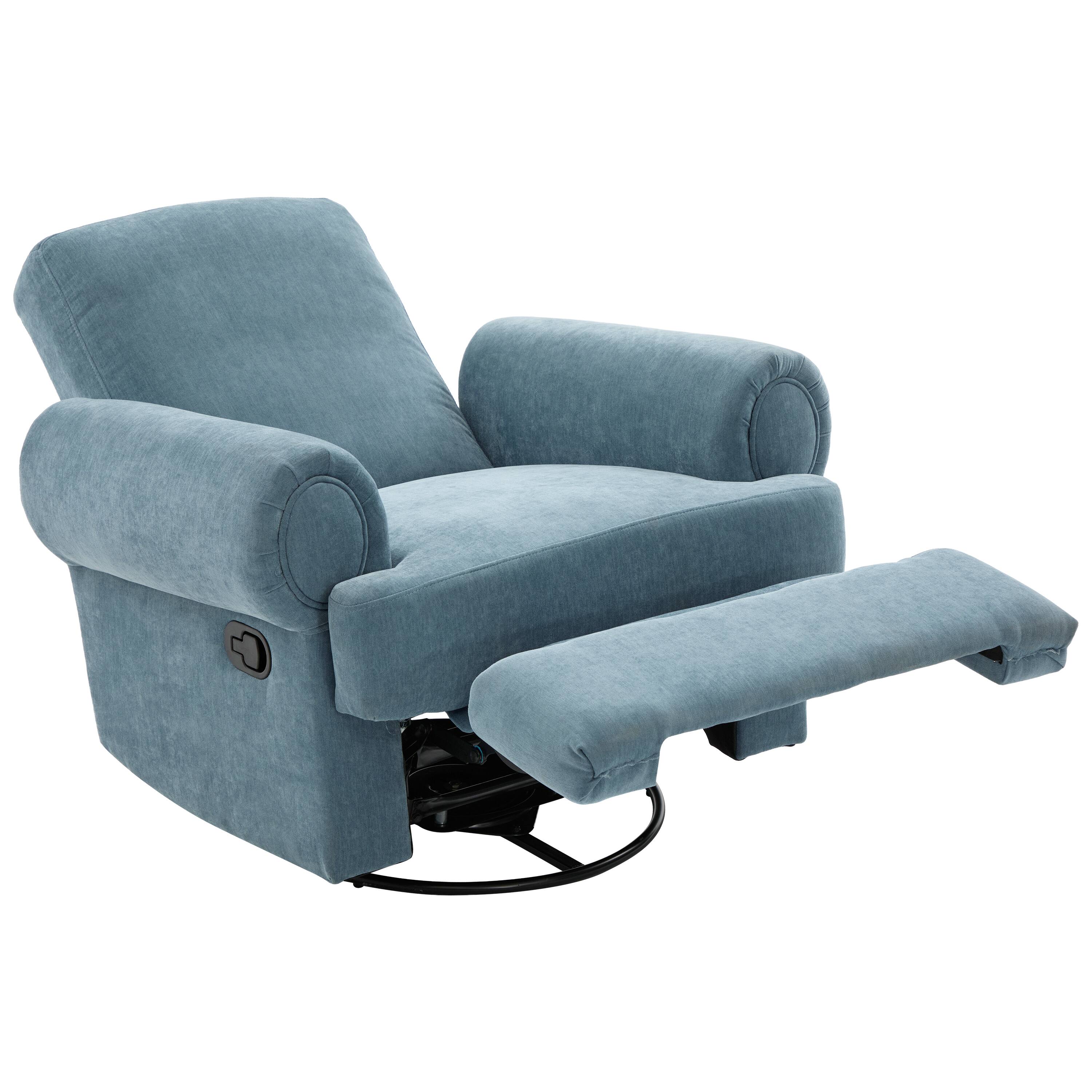 Alt View 5. TinyHomie - Manual Recliner Sofa Swivel Recliner Rocker Chair with Adjustable Backrest for Living Room Bedroom - Blue.
