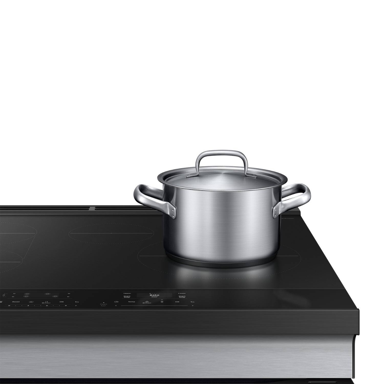 Alt View 20. Samsung - Bespoke 6.3 Cu. Ft. Slide-In Electric Induction Convection Range with Flex Duo Convertible Double Oven Technology - Stainless Steel.