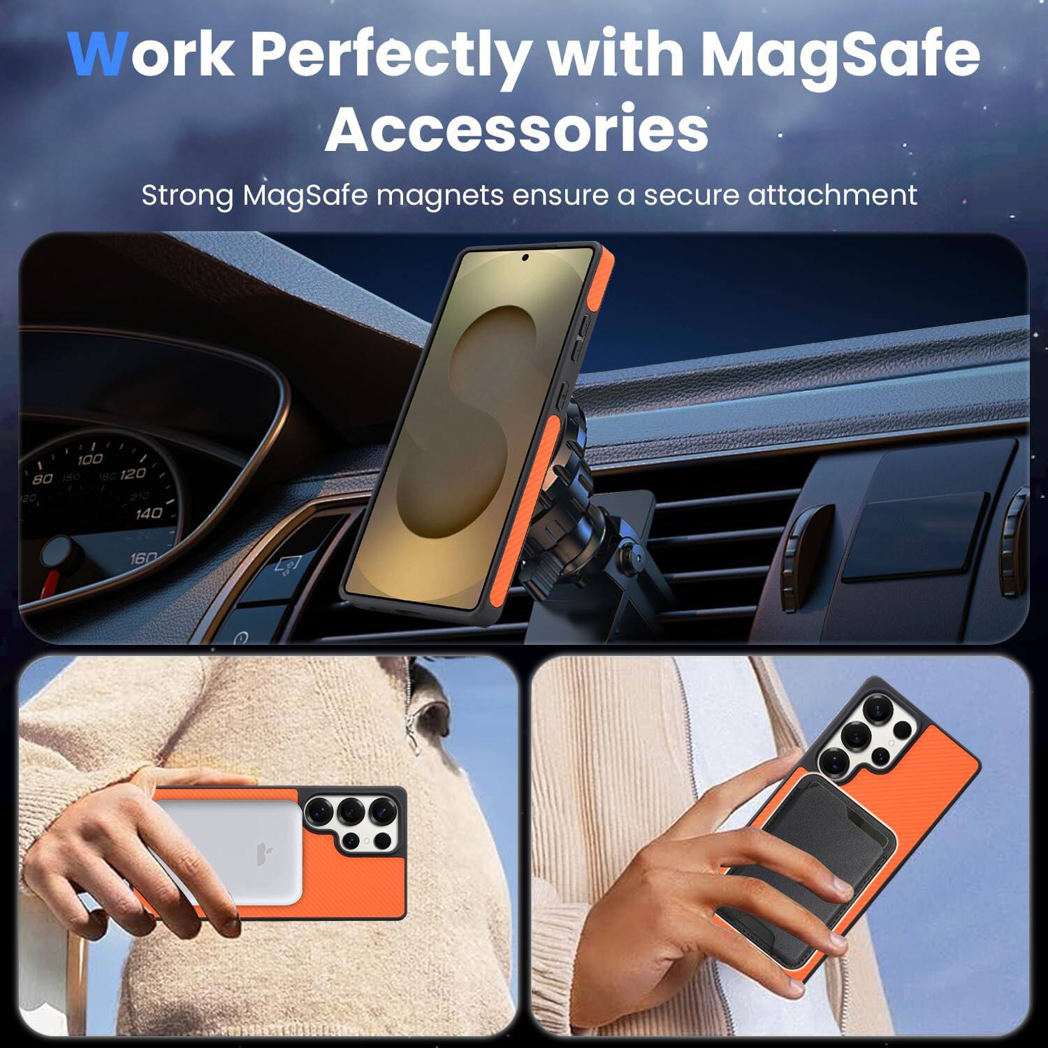Work Perfectly with MagSafe Accessories  
Strong MagSafe magnets ensure a secure attachment