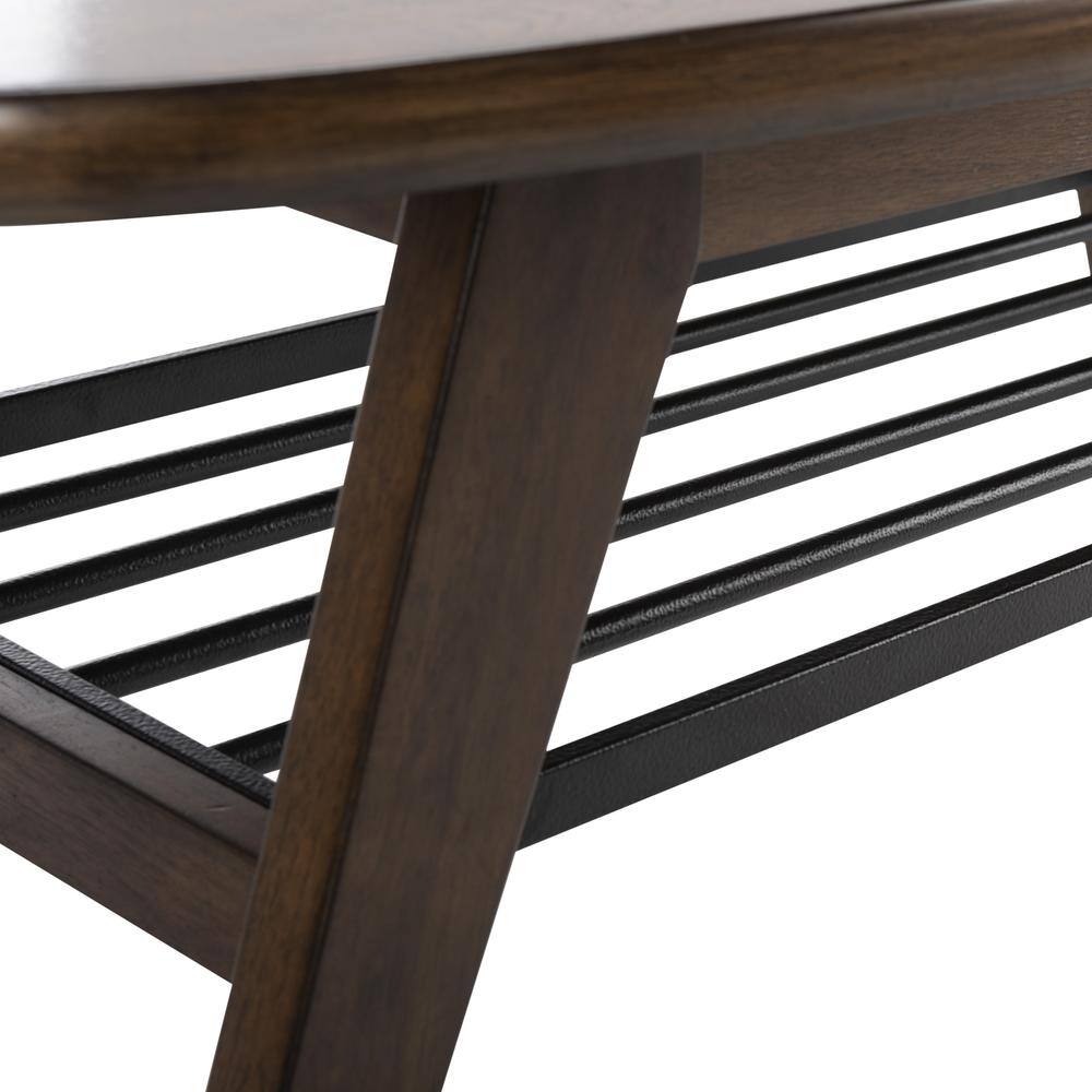 Angle. Safavieh - Oren 2 Tier Coffee Table, Dark Walnut - Brown.